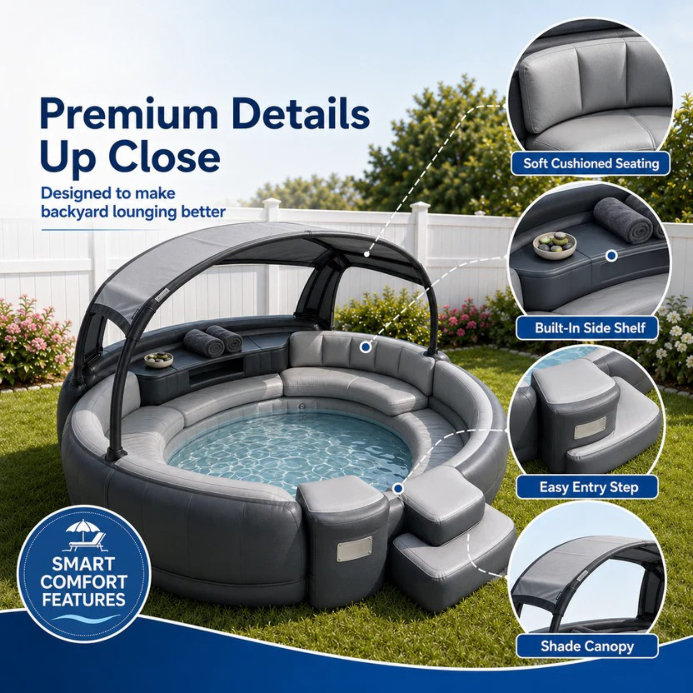 Pooldi™ Canopy Pool Lounge